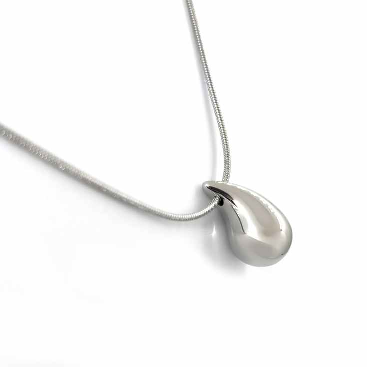 collar colgante gota plateada