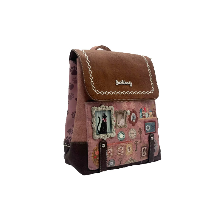 sweet candy mochila huellas rosa