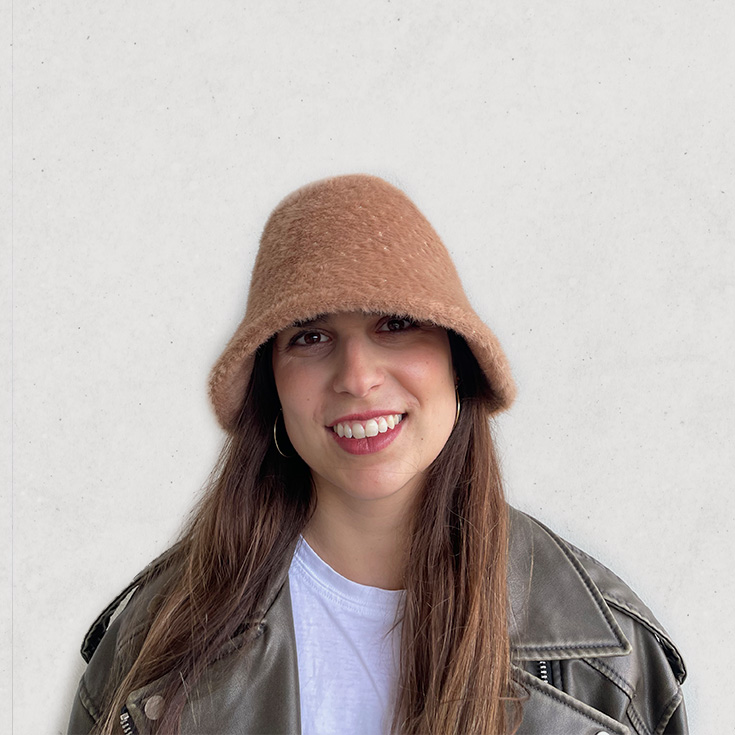 gorro pelo brillo camel/caldera