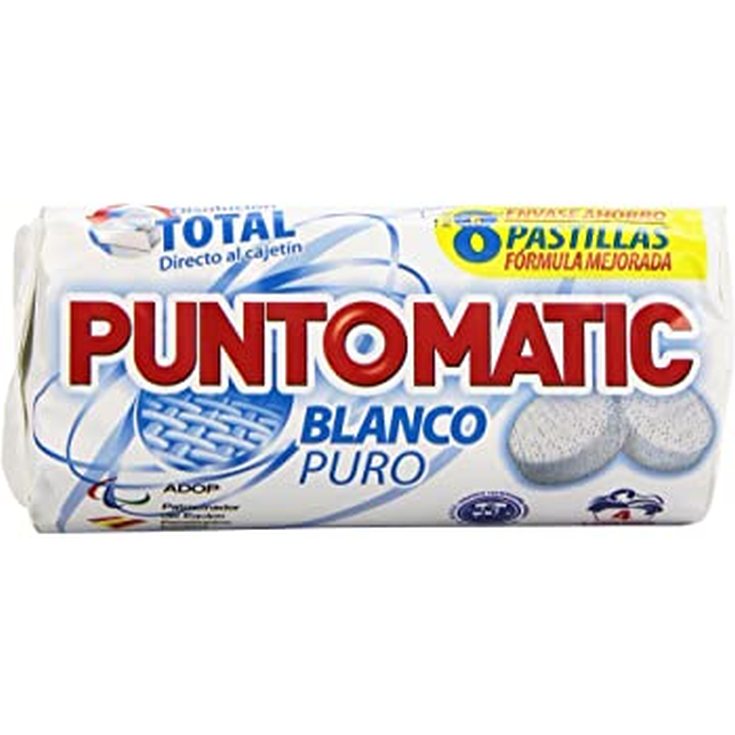 puntomatic detergente blancura total 8 pastillas