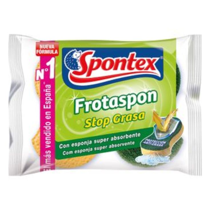spontex frotaspon estropajo verde c/esponja 