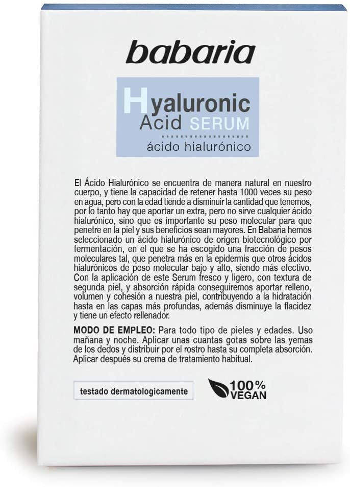babaria serum facial ácido hialurónico 30ml babaria serum facial ácido hialurónico 30ml