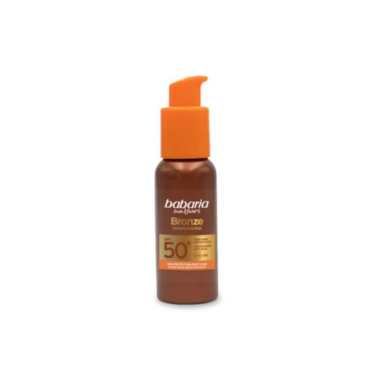 babaria protector solar fluido facial spf50+ bronceador 40 ml