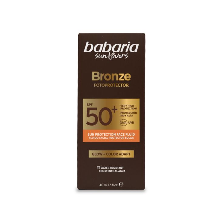 babaria protector solar fluido facial spf50+ bronceador 40 ml