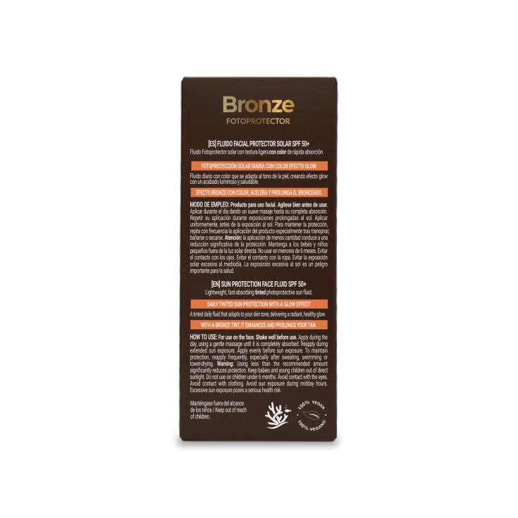 babaria protector solar fluido facial spf50+ bronceador 40 ml