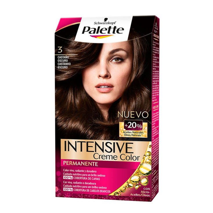 palette intensive creme color tinte permanente 3 castaño oscuro