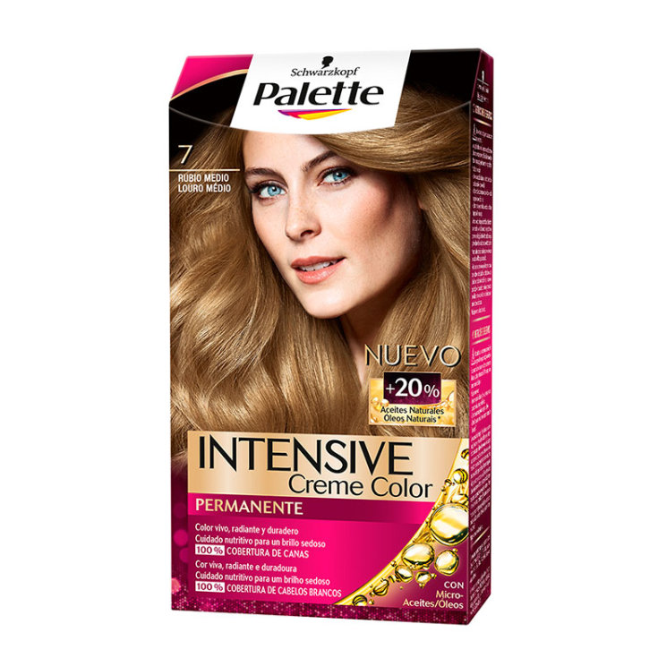 palette intensive creme color tinte permanente 7 rubio medio