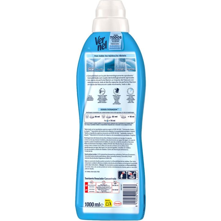 vernel suavizante concentrado cielo azul 55 lavados