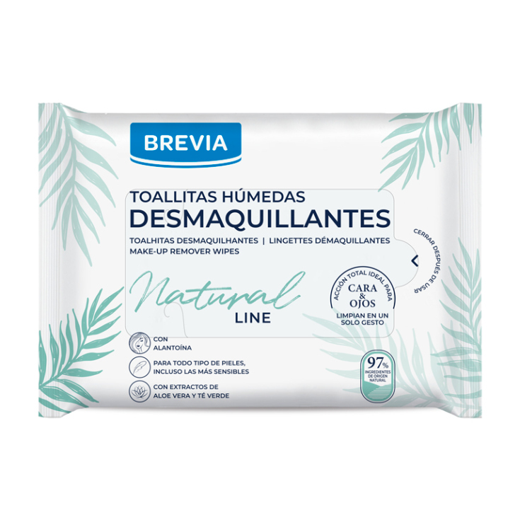 brevia toallitas humedas desmaquillantes natural line 24 unidades