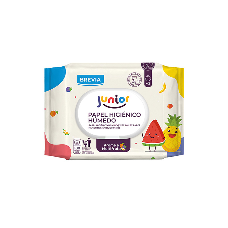 brevia papel higienico humedo junior 100 unidades
