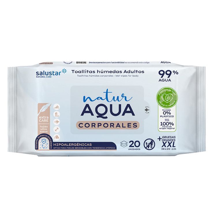 salustar natur aqua toallitas corporales 20u
