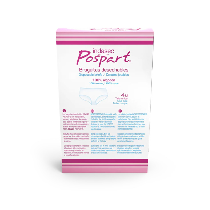 indasec postpart braguita desechable 4ud