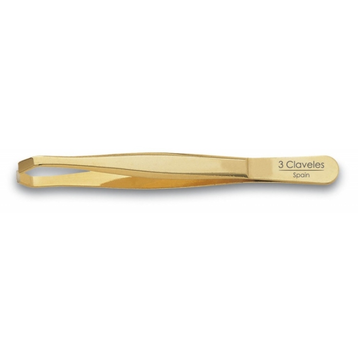 3 claveles pinza cangrejo dorada 9cm