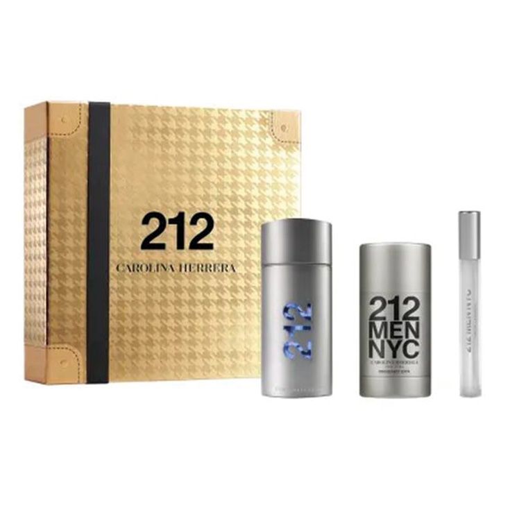 carolina herrera 212 men eau de toilette cofre 3 piezas