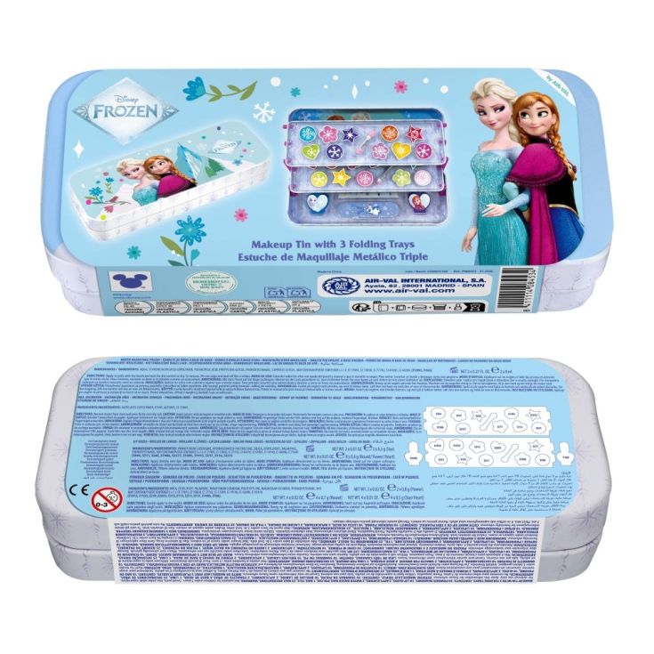 frozen estuche de maquillaje triple metalico