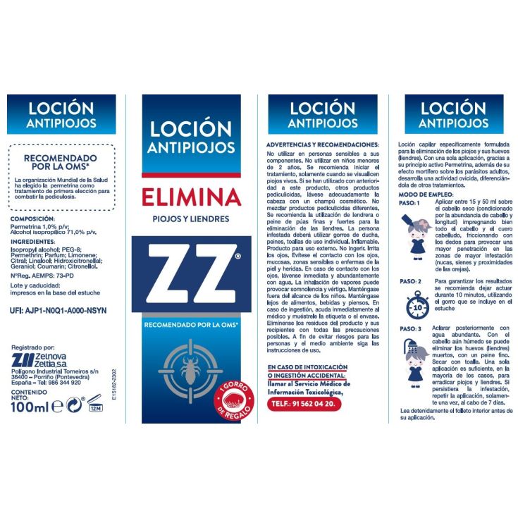 zz locion antipiojos 100ml + champú pack