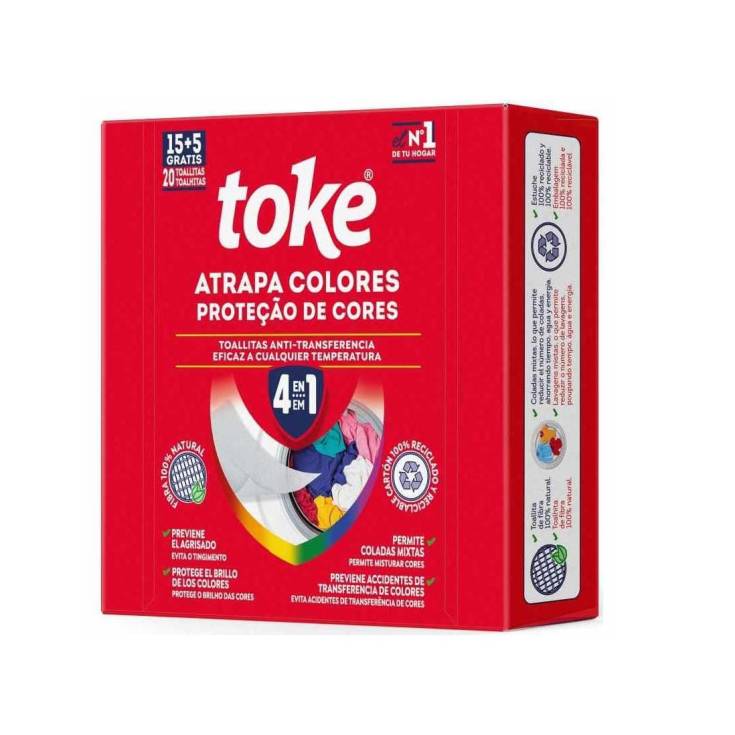 toke toallitas atrapa color 20 unidades