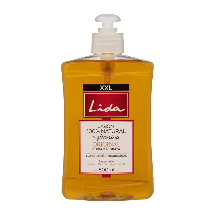 lida jabon liquido para manos con glicerina dosificador 500ml