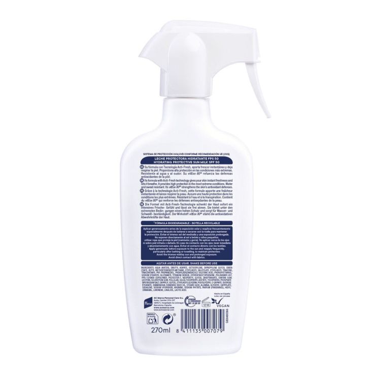 ecran protector solar corporal sunnique sport leche spf50 270 ml