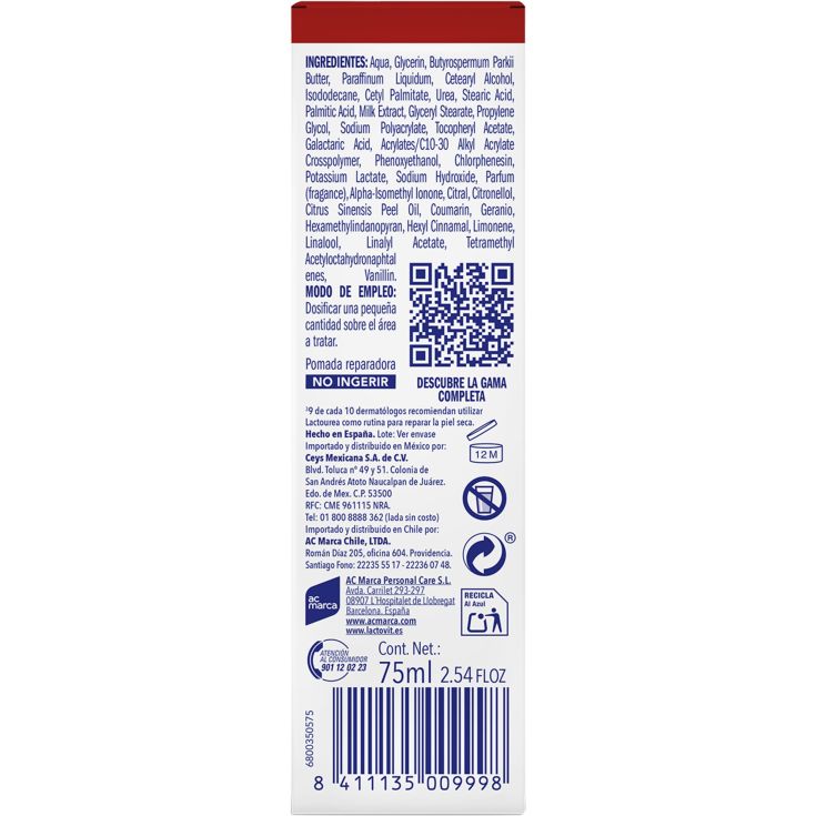lactovit pomada lactourea reparadora de manos 50ml