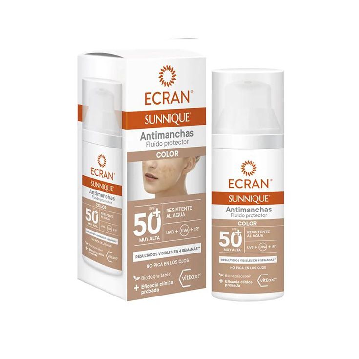 ecran protector solar facial sunnique antimanchas con color spf50 50 ml