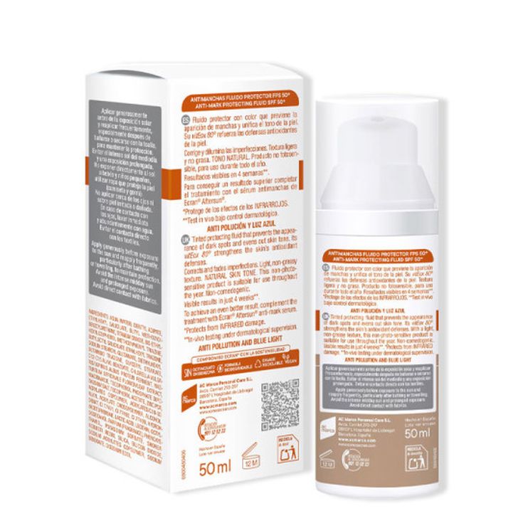 ecran protector solar facial sunnique antimanchas con color spf50 50 ml