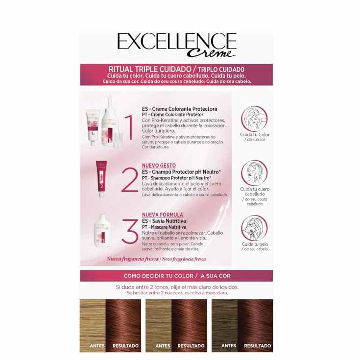 excellence tinte de larga duracion rubio oscuro cobrizo caoba nº 6.46 