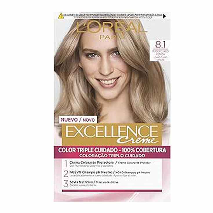 excellence tinte de larga duracion rubio claro ceniza nº 8.1