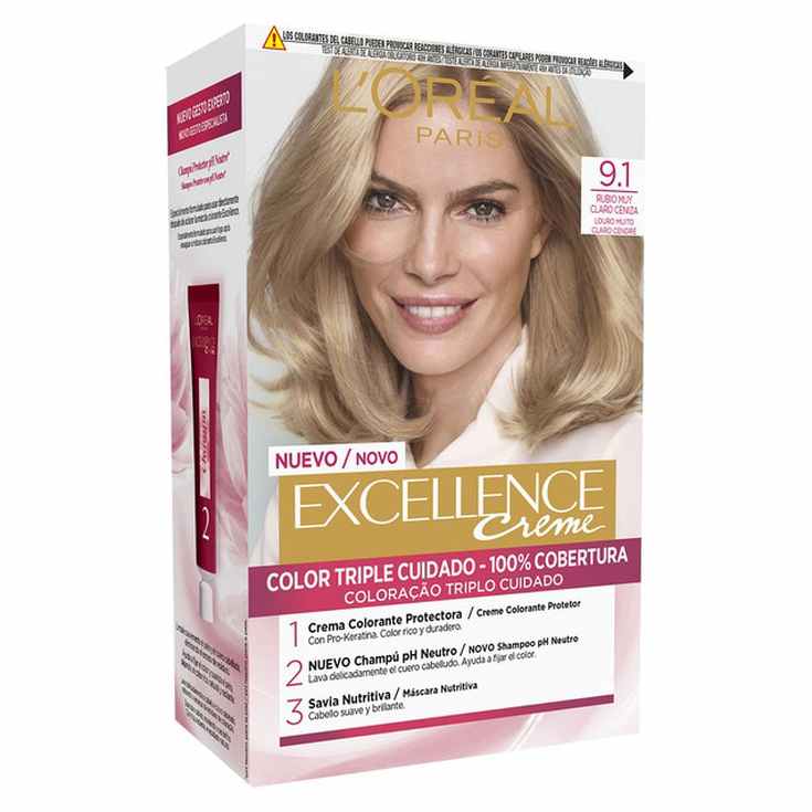 excellence tinte de larga duracion rubio claro claro ceniza nº 9.1