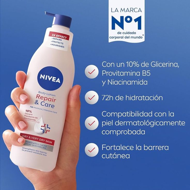body nivea repara y cuida urea dosificador 400 ml