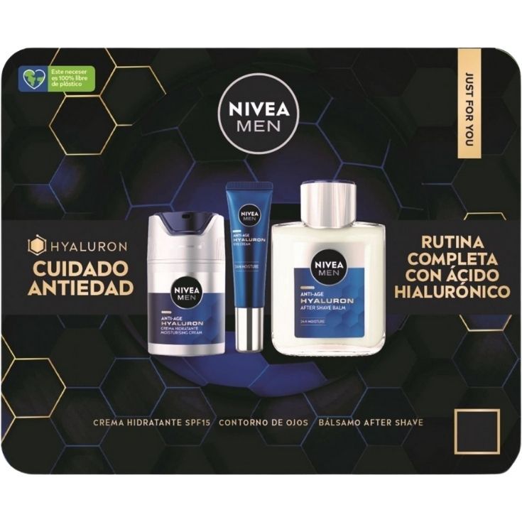 nivea men antiedad hyaluronic spf15 50ml cofre 3 piezas