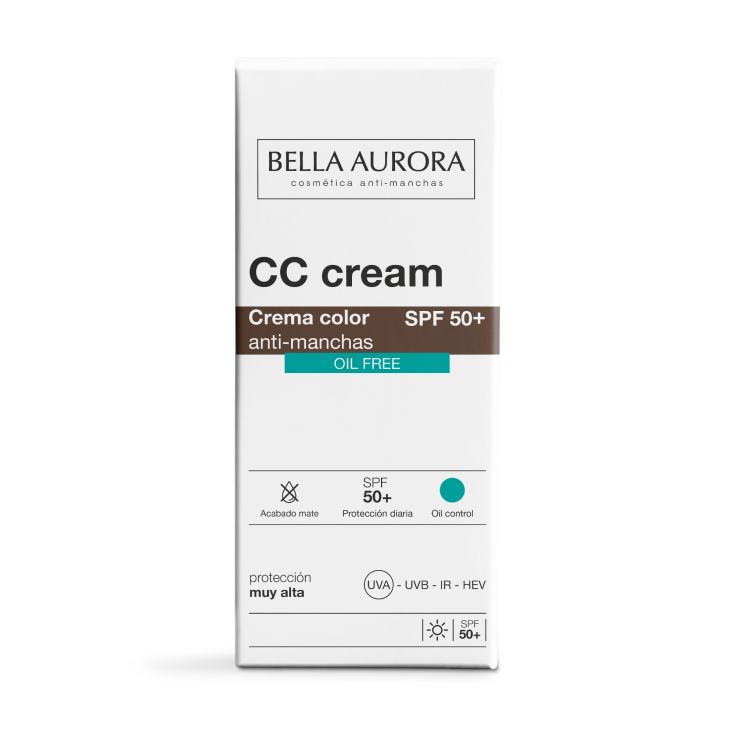 bella aurora cc cream antimanchas spf50+ oil free 30ml
