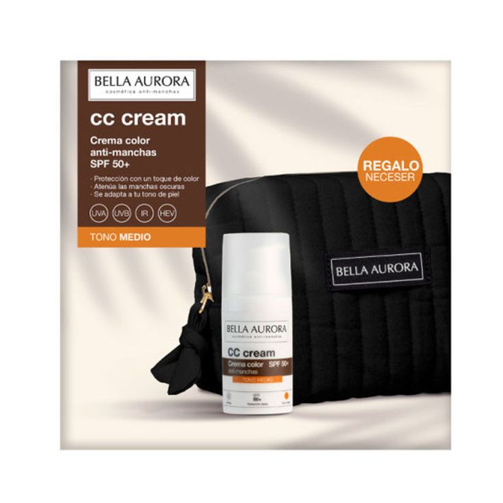 bella aurora cc cream tono medio 30ml+ neceser