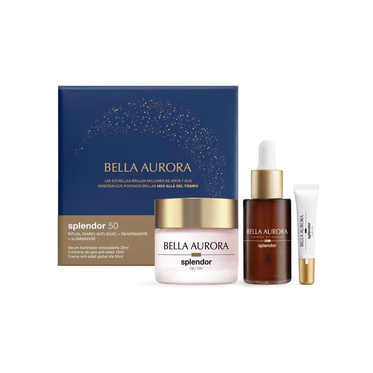 bella aurora splendor 50 dia + serum + ojos cofre