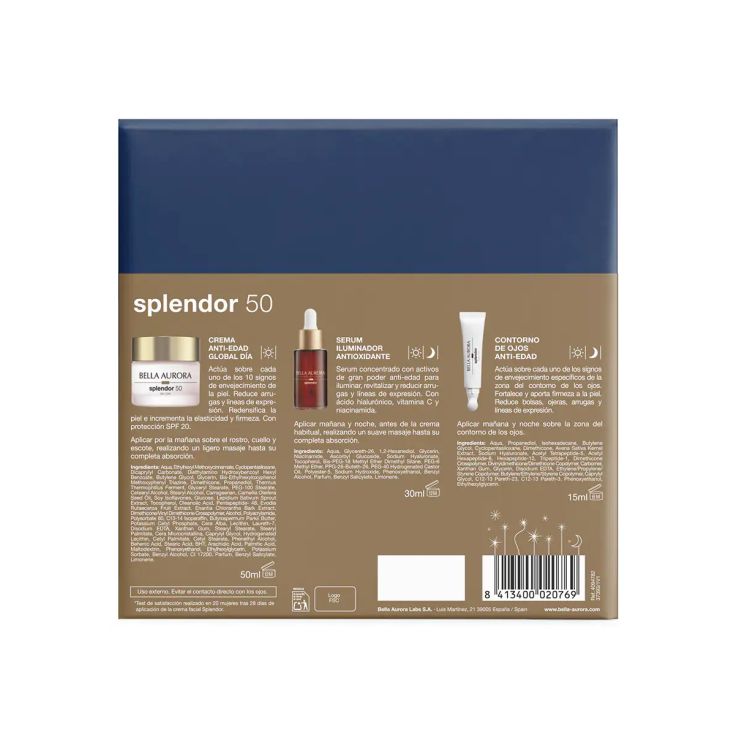 bella aurora splendor 50 dia + serum + ojos cofre bella aurora splendor 50 dia + serum + ojos cofre
