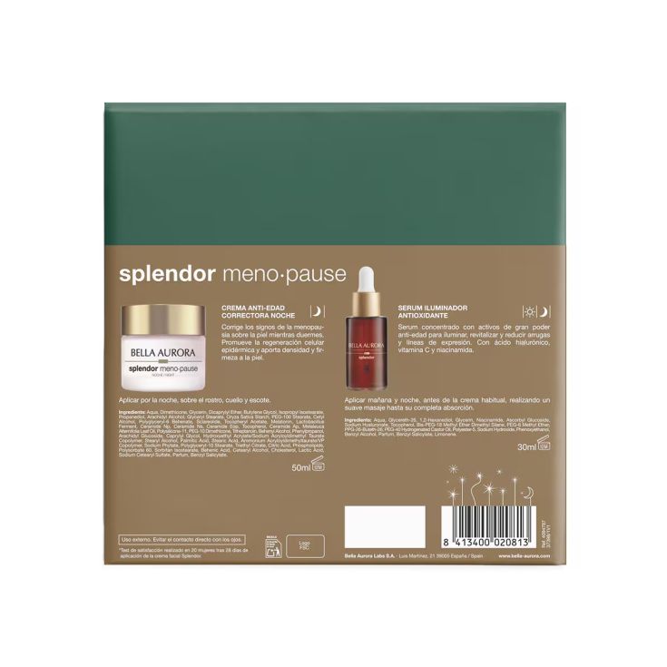 bella aurora splendor menopause noche 50ml + serum cofre
