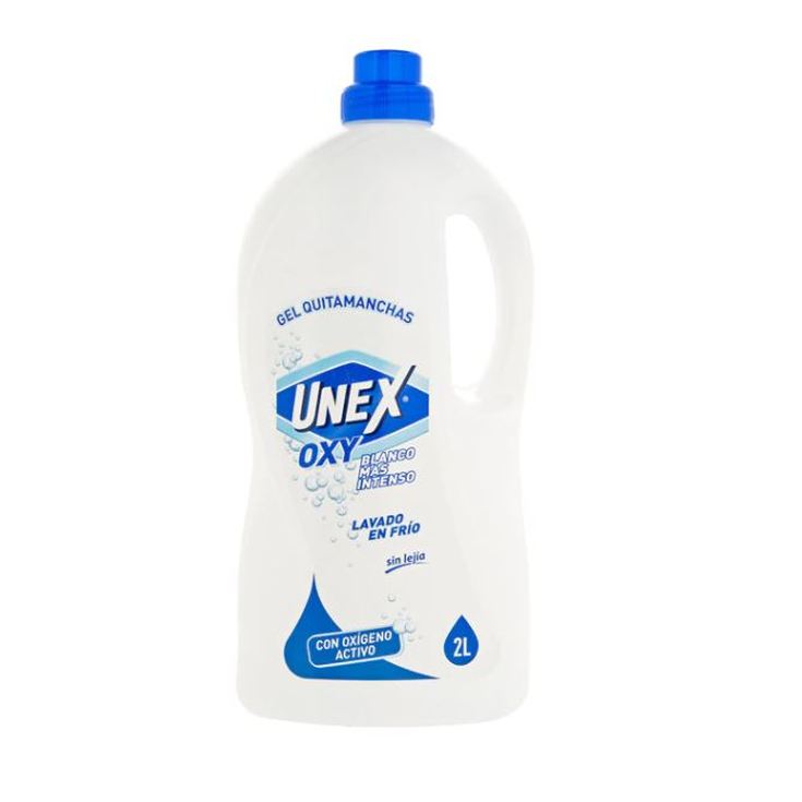 unex oxy gel quitamanchas con oxigeno sin lejia botella 2 litros