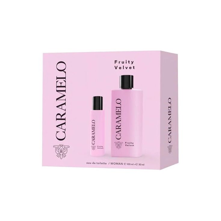 caramelo fruity velvet woman eau de toilette 100ml estuche 2 piezas