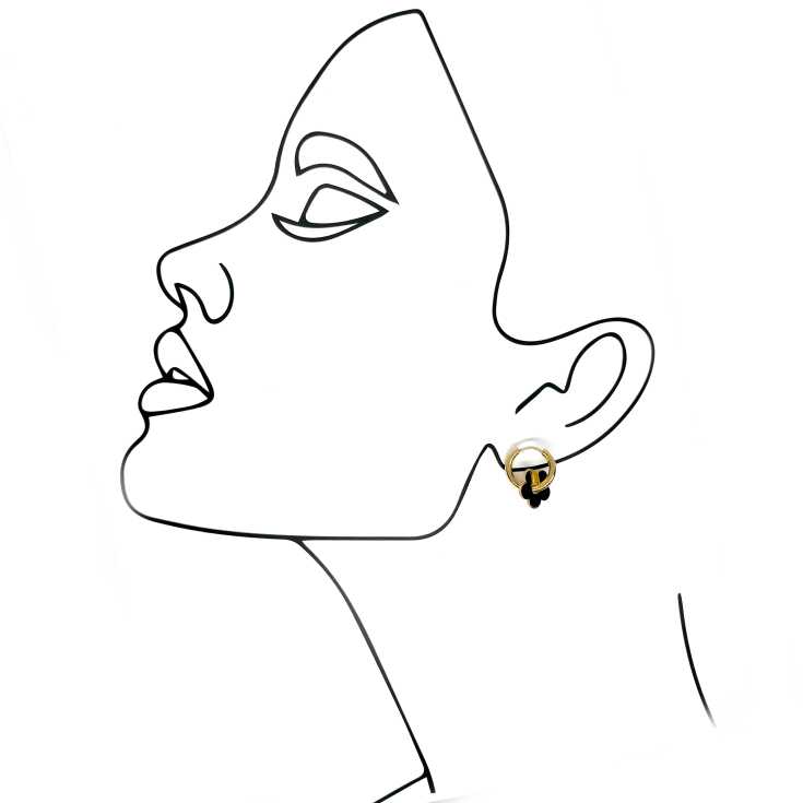 pendientes aro con flor dorada minimalista