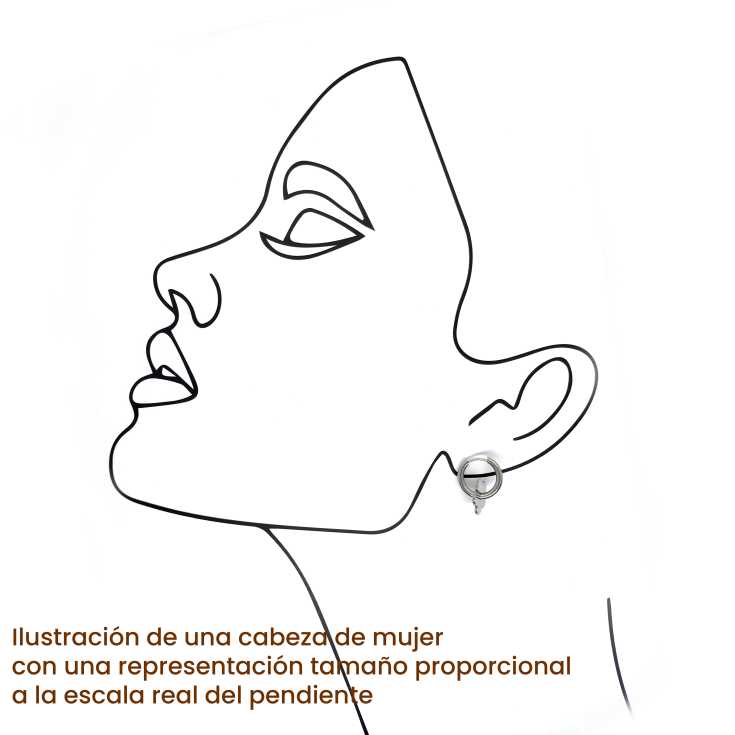 pendientes aro con flor plateada minimalistas