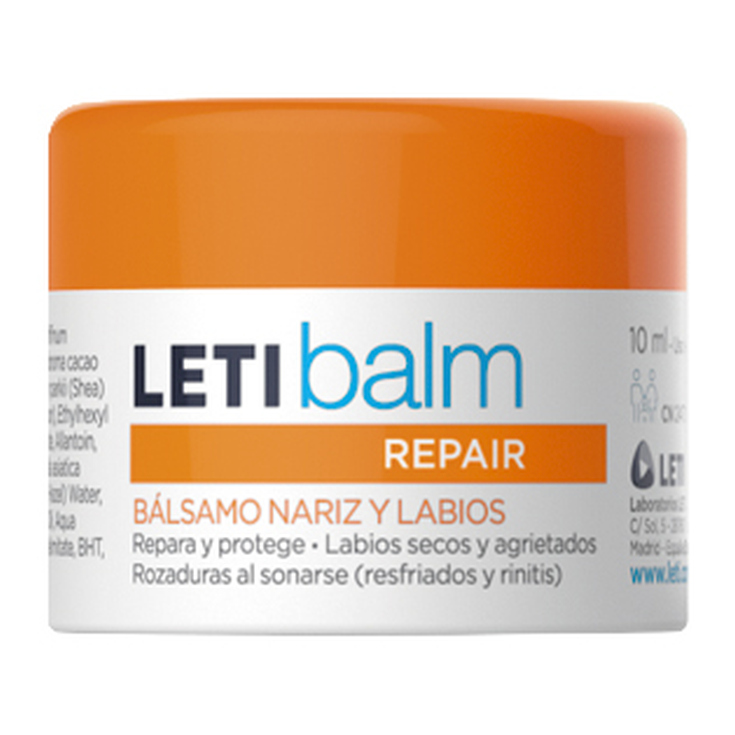 letibalm pediatrico, balsamo reparador nariz y labios 10ml