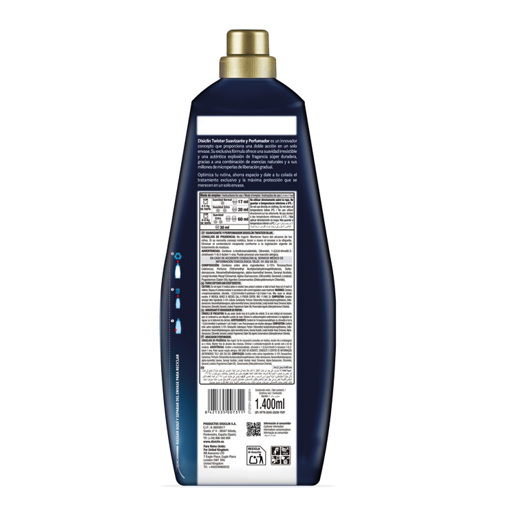 disiclin suavizante y perfumador twister azul 80 lavados