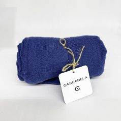 bufanda de punto calido y suave azul 