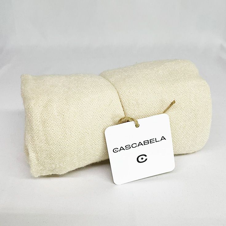 bufanda de punto calido y suave beige 