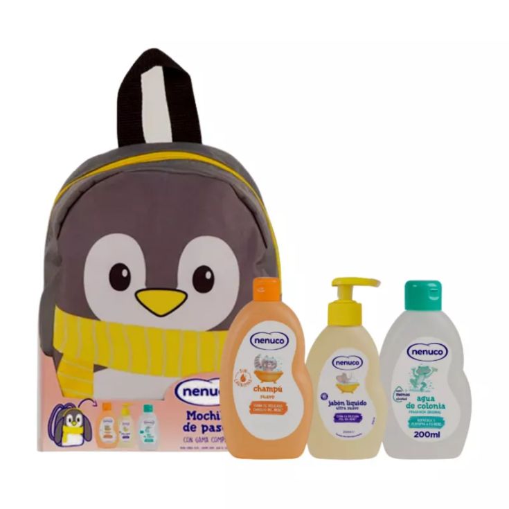 nenuco mochila 4 productos pinguino
