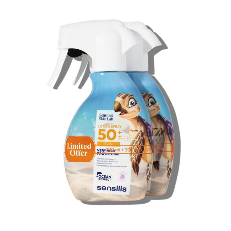 sensilis protector solar pediátrico spray spf50 duplo 200 ml