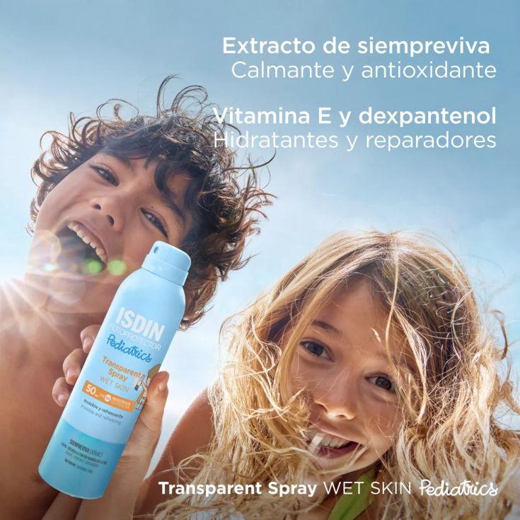isdin pediatrics transparent spray wet skin spf50 250ml