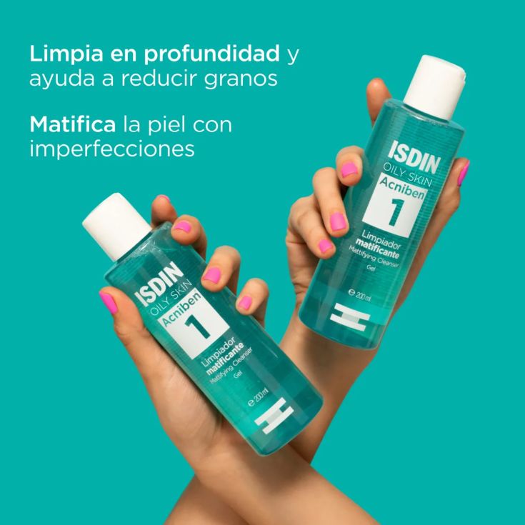 isdin acniben limpiador matificante para piel grasa 200ml