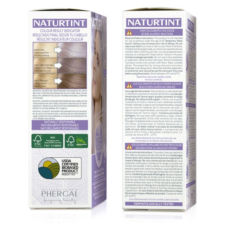 naturtint hair color silver coloracion permanente 170ml