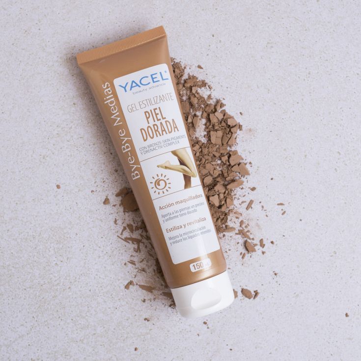 yacel bye-bye medias gel estilizante piel dorada 150ml